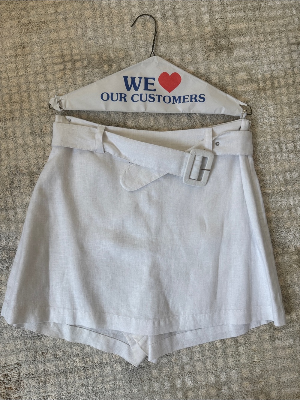 Faithful the brand White Linen Belted Skort